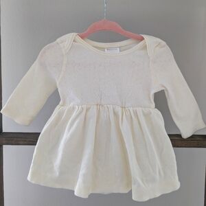Hanna Andersson knit eyelet dress 0-3 months, pale yellow